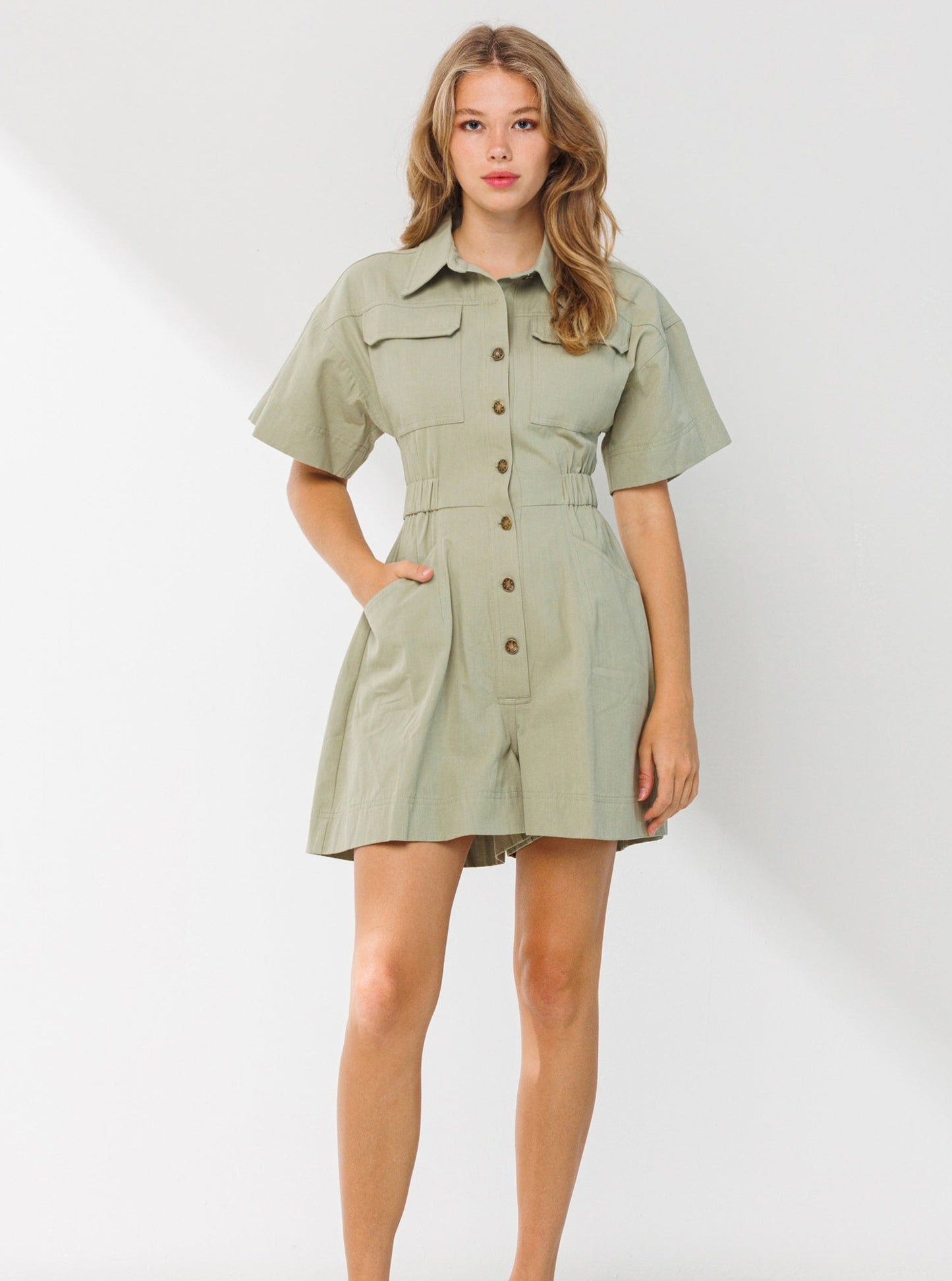 Romper Green Leaf