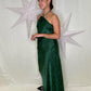 Emerald Green Satin Long Dress