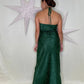 Emerald Green Satin Long Dress