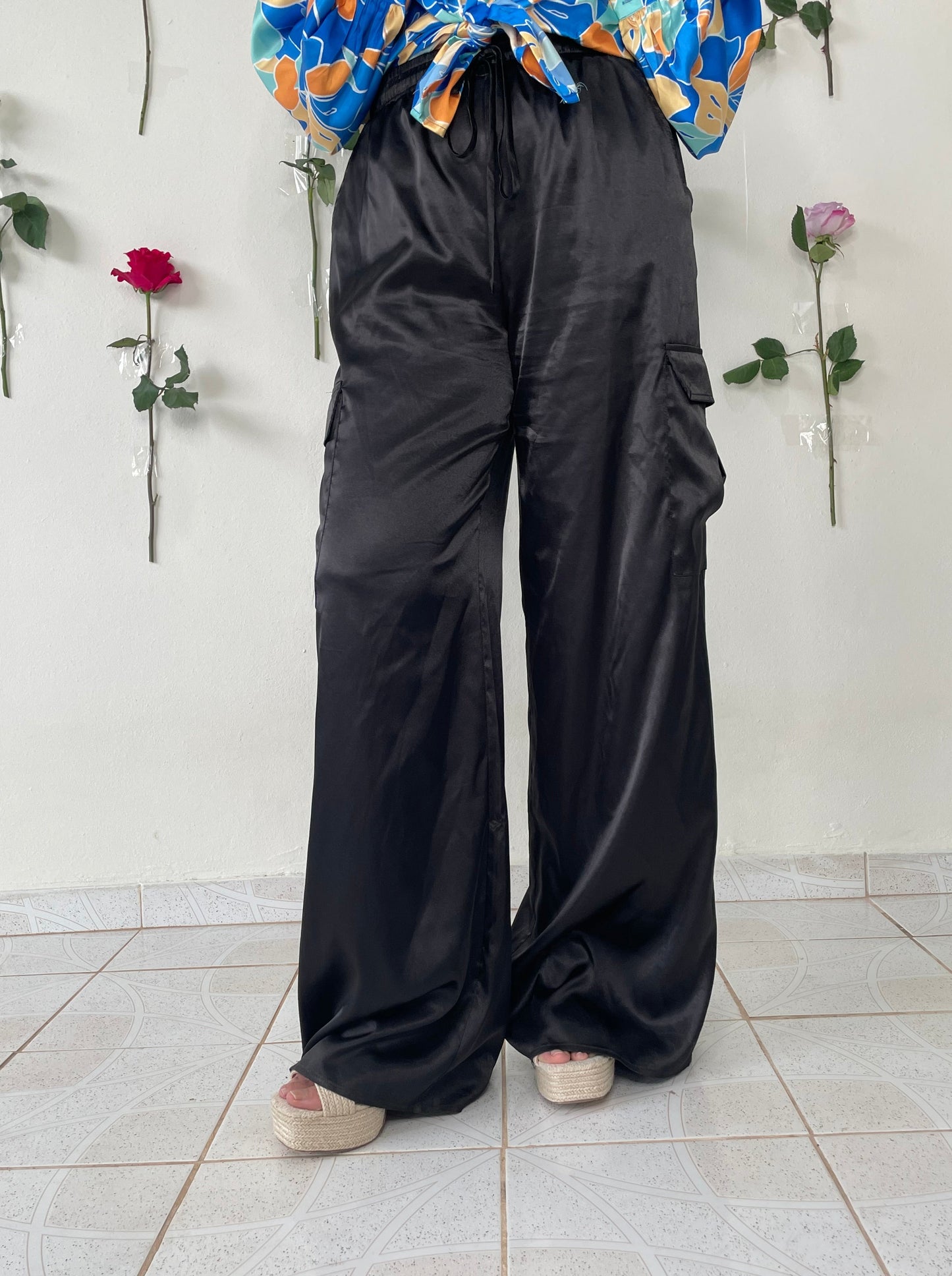 Satin Cargo Pant