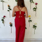 Jumpsuit sin mangas - rojo y violeta