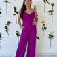 Jumpsuit sin mangas - rojo y violeta