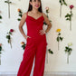 Jumpsuit sin mangas - rojo y violeta