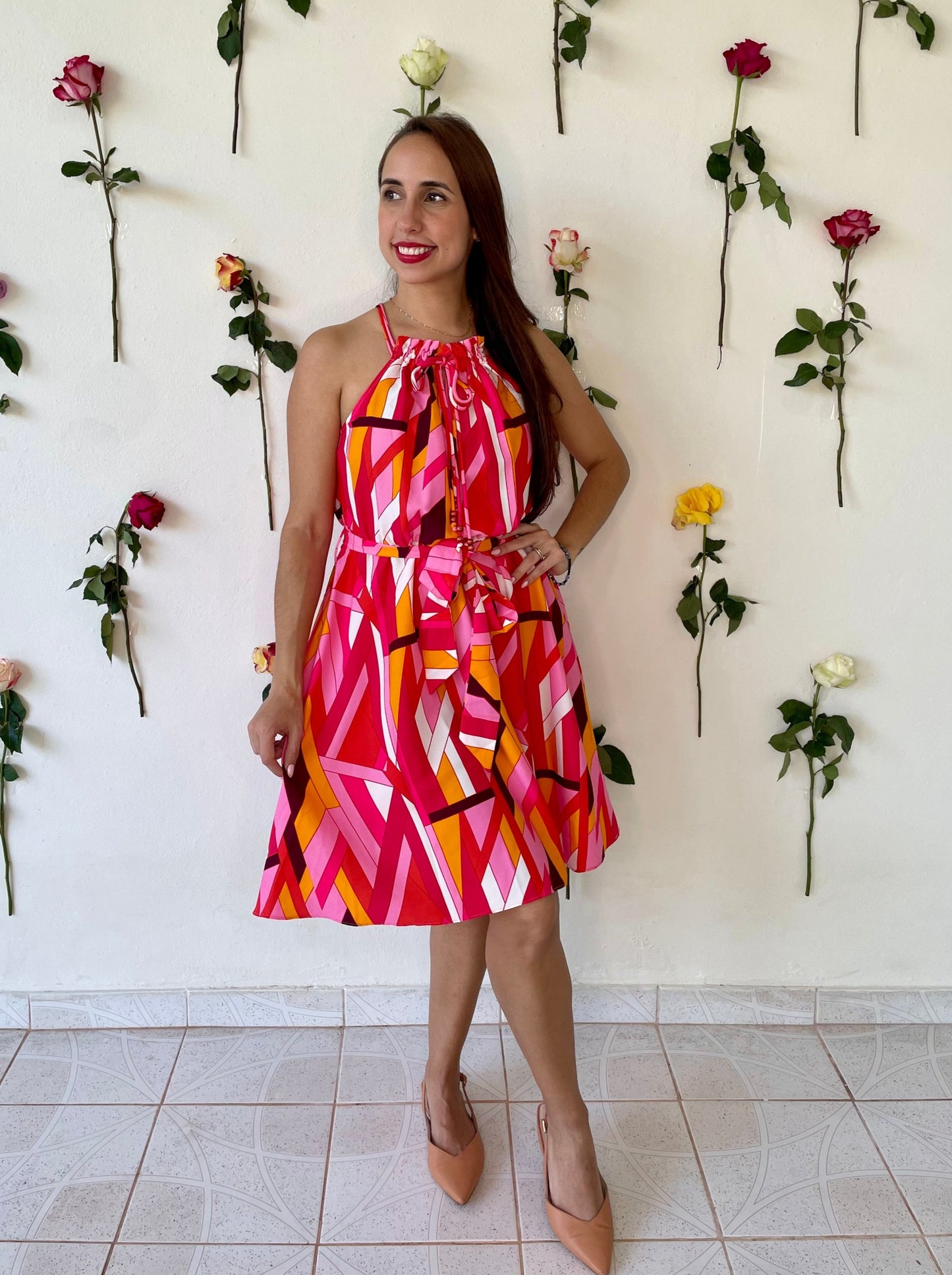 Traje en Estampado Rojo