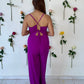 Jumpsuit sin mangas - rojo y violeta